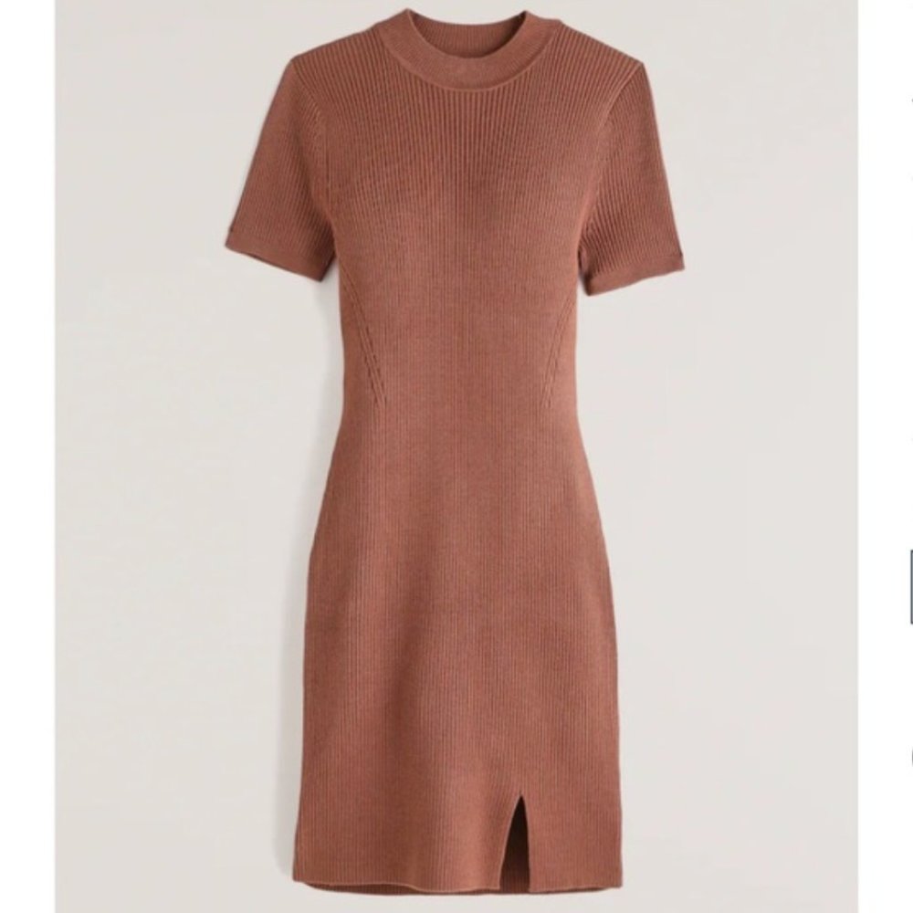 Abercrombie & Fitch Mock-neck Mini Sweater Dress
